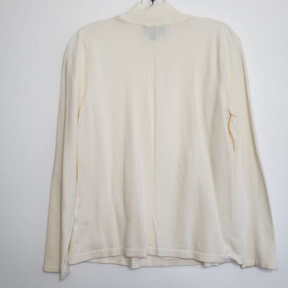 Investments Woman's Soft Ivory Mock Neck Pleated Front Top, Size Large - Picture 8 of 8